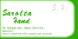 sarolta hand business card